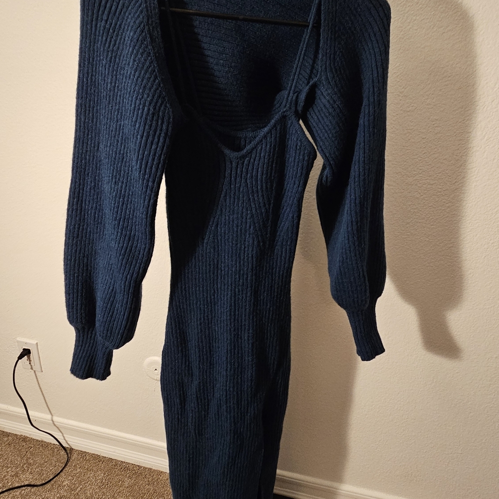 Cider Deep Blue Knit Dress